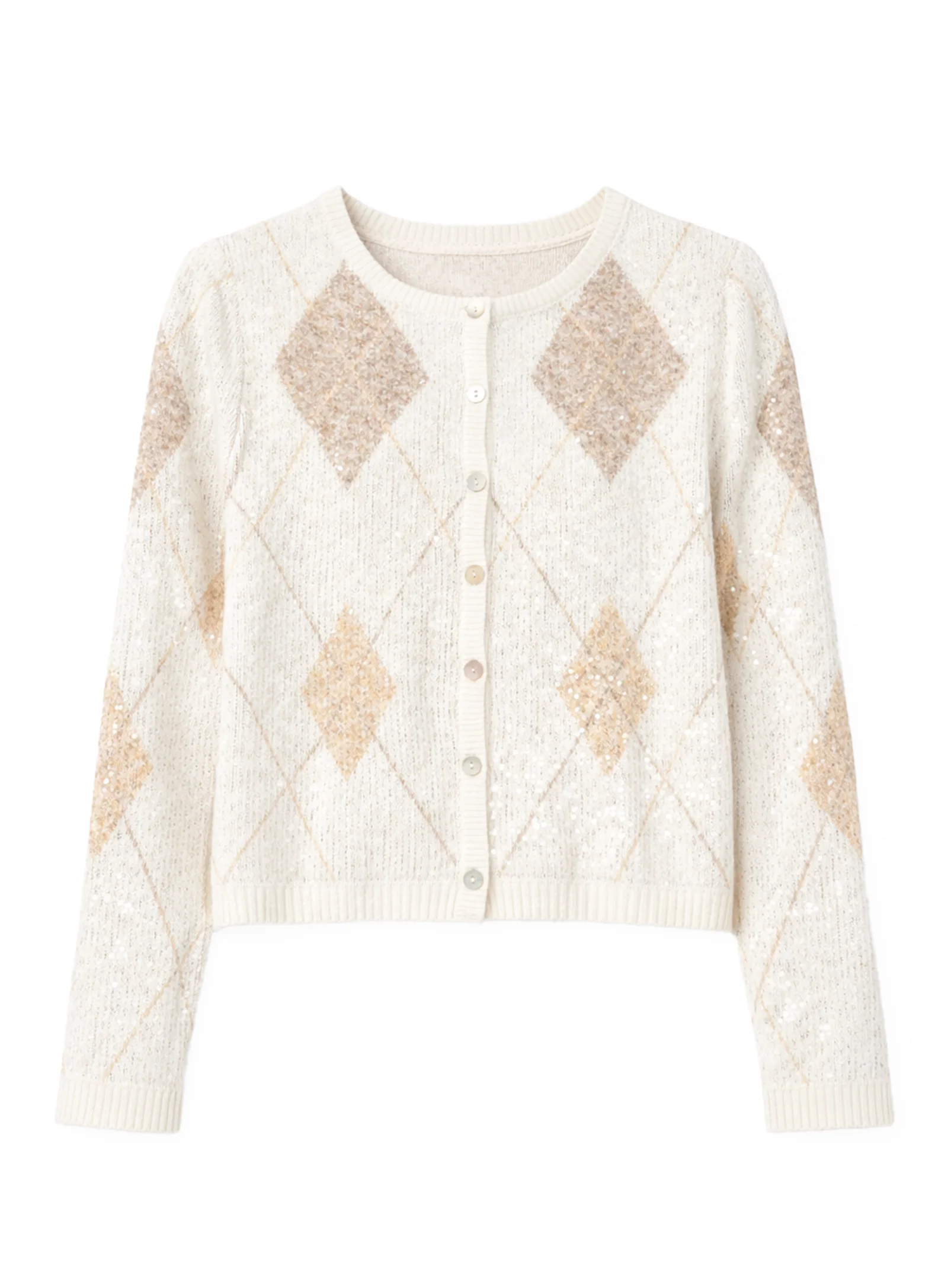 YULIA | Diamond Pattern Cardigan || YULIA | Cardigan motif losanges - Image 3
