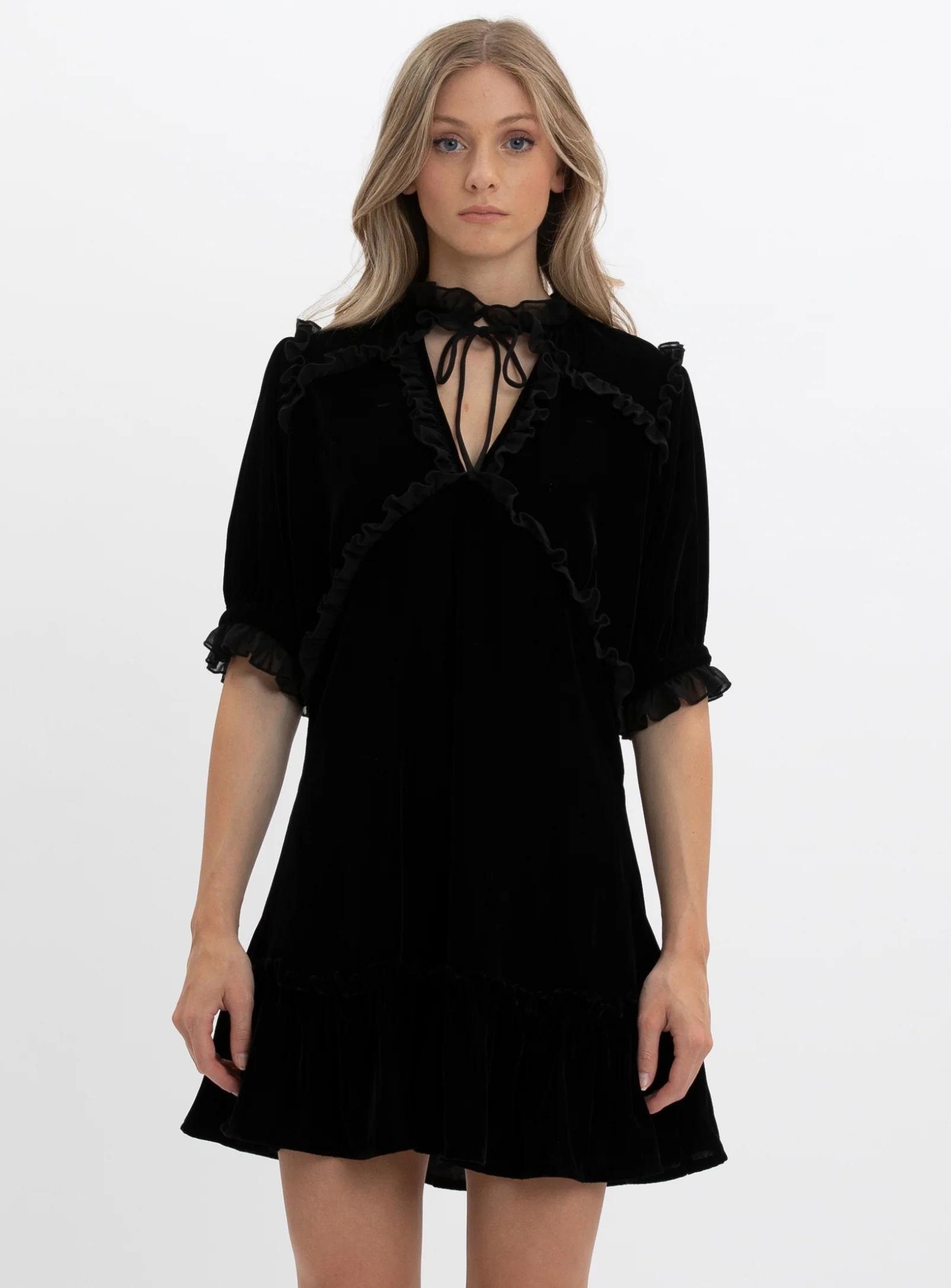 DIANA | Velvet Dress With Ruffles || DIANA | Robe En Velours à Volants - Image 6