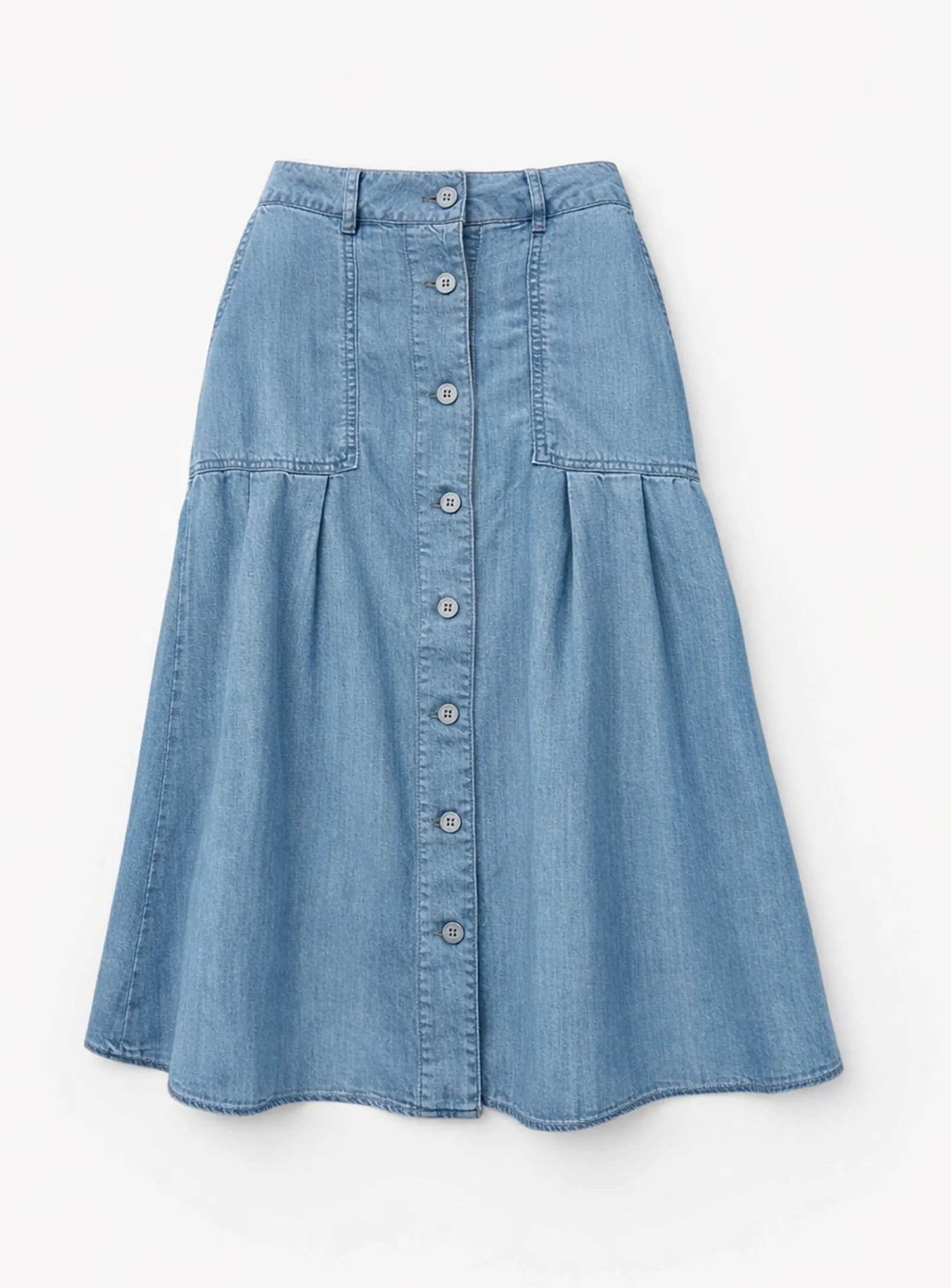 GHITA | Button Front Pleated Midi Skirt || GHITA | Jupe midi plissée à boutons sur le devant - Image 3