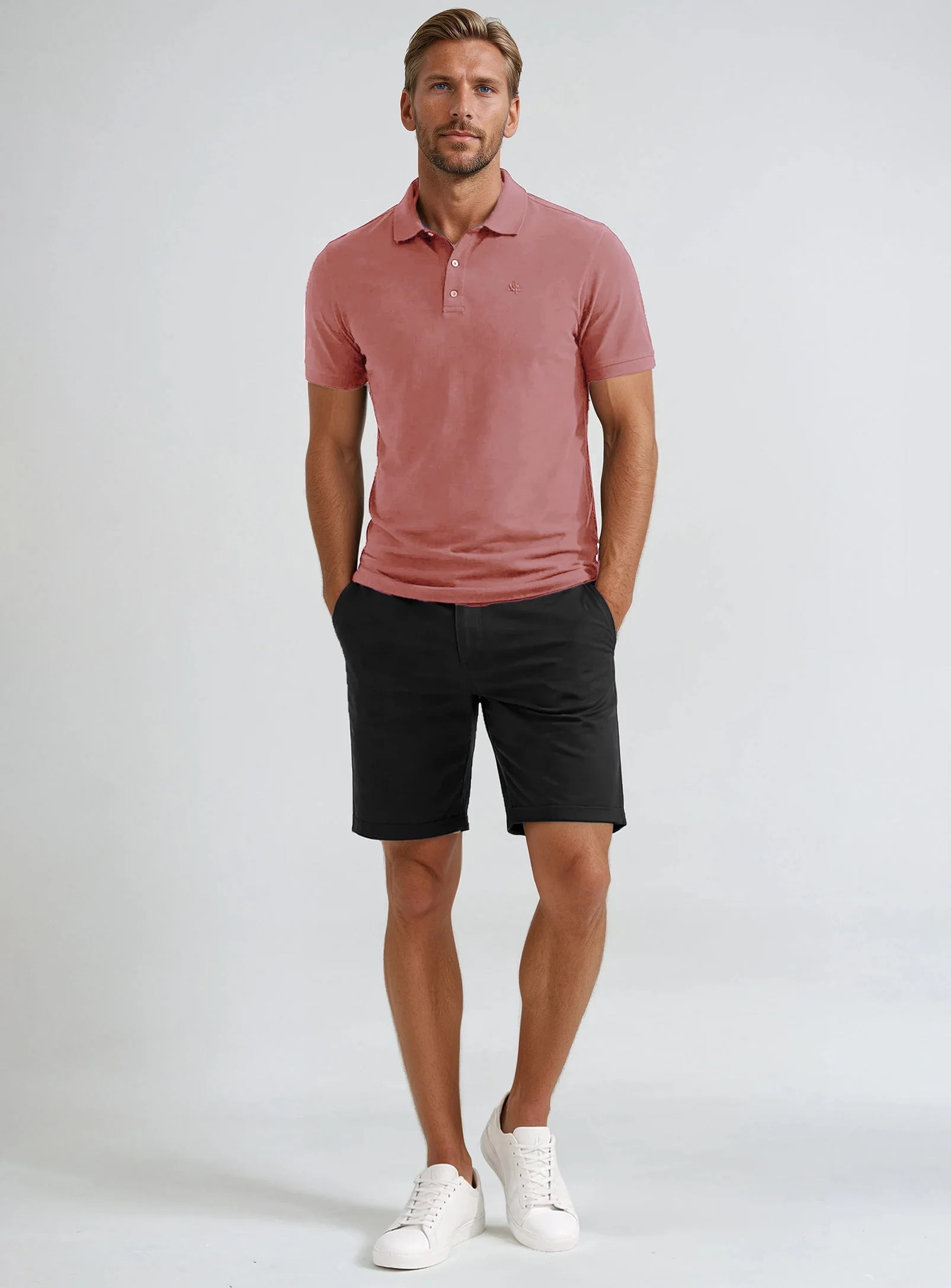 GREG | Two-Tones Pique Polo || GREG | Polo En Piqué À Col Boutonné Deux Tons - Image 16