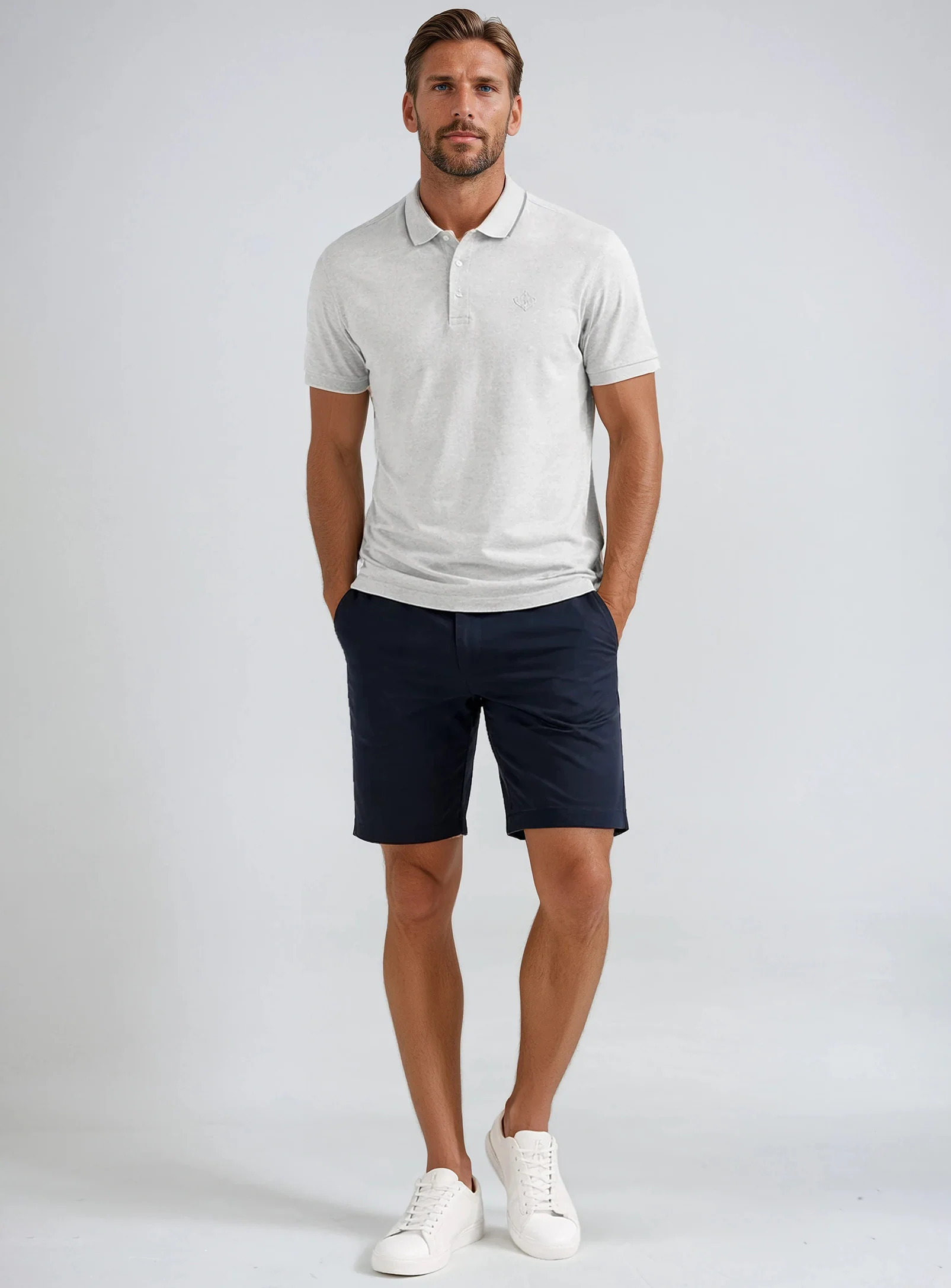 GREG | Two-Tones Pique Polo || GREG | Polo En Piqué À Col Boutonné Deux Tons - Image 23