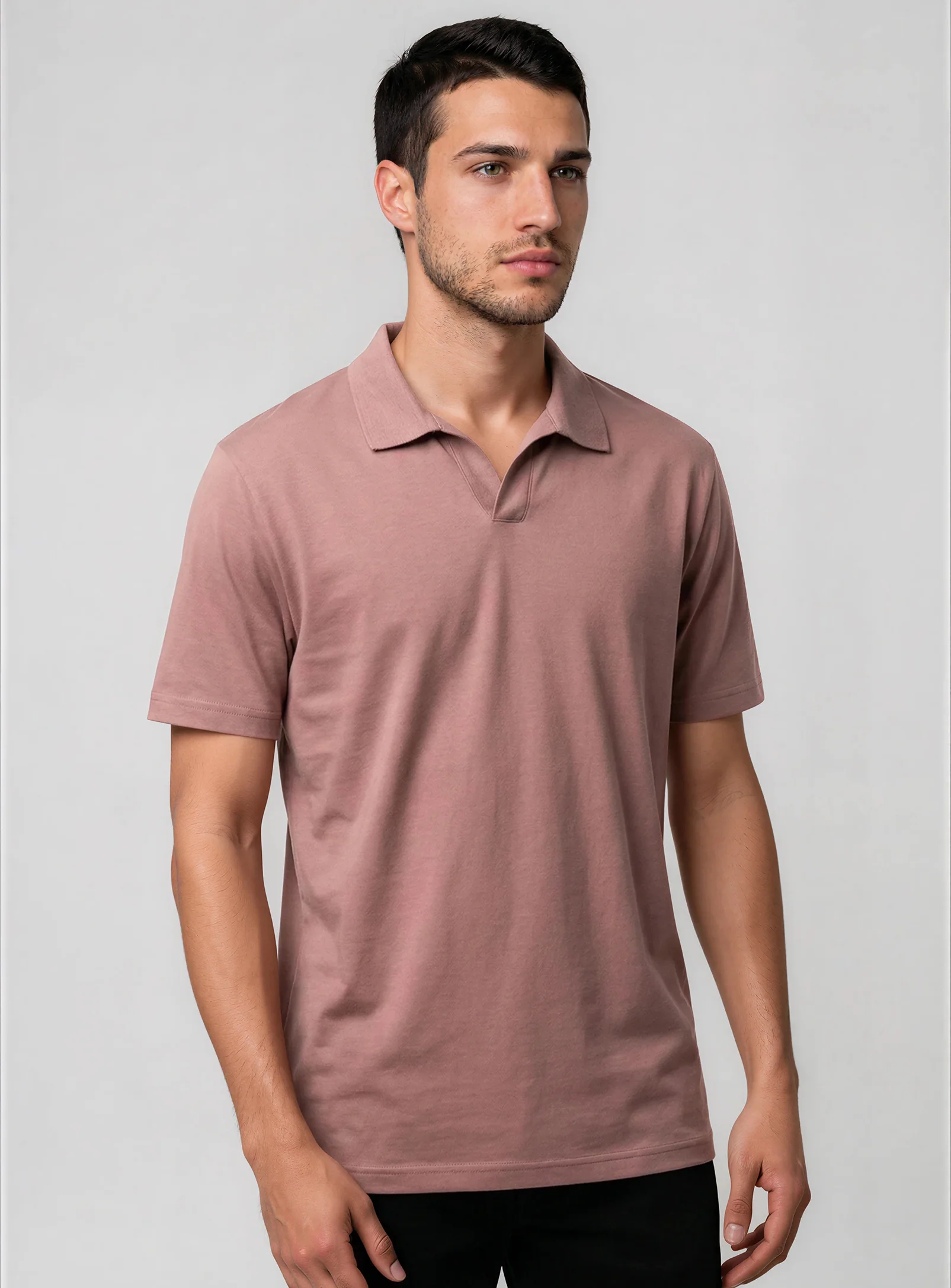 JAXON | Semi-fit stretch Johnny collar Polo || JAXON | T-shirt col Johnny extensible, coupe semi-ajustée - Image 14