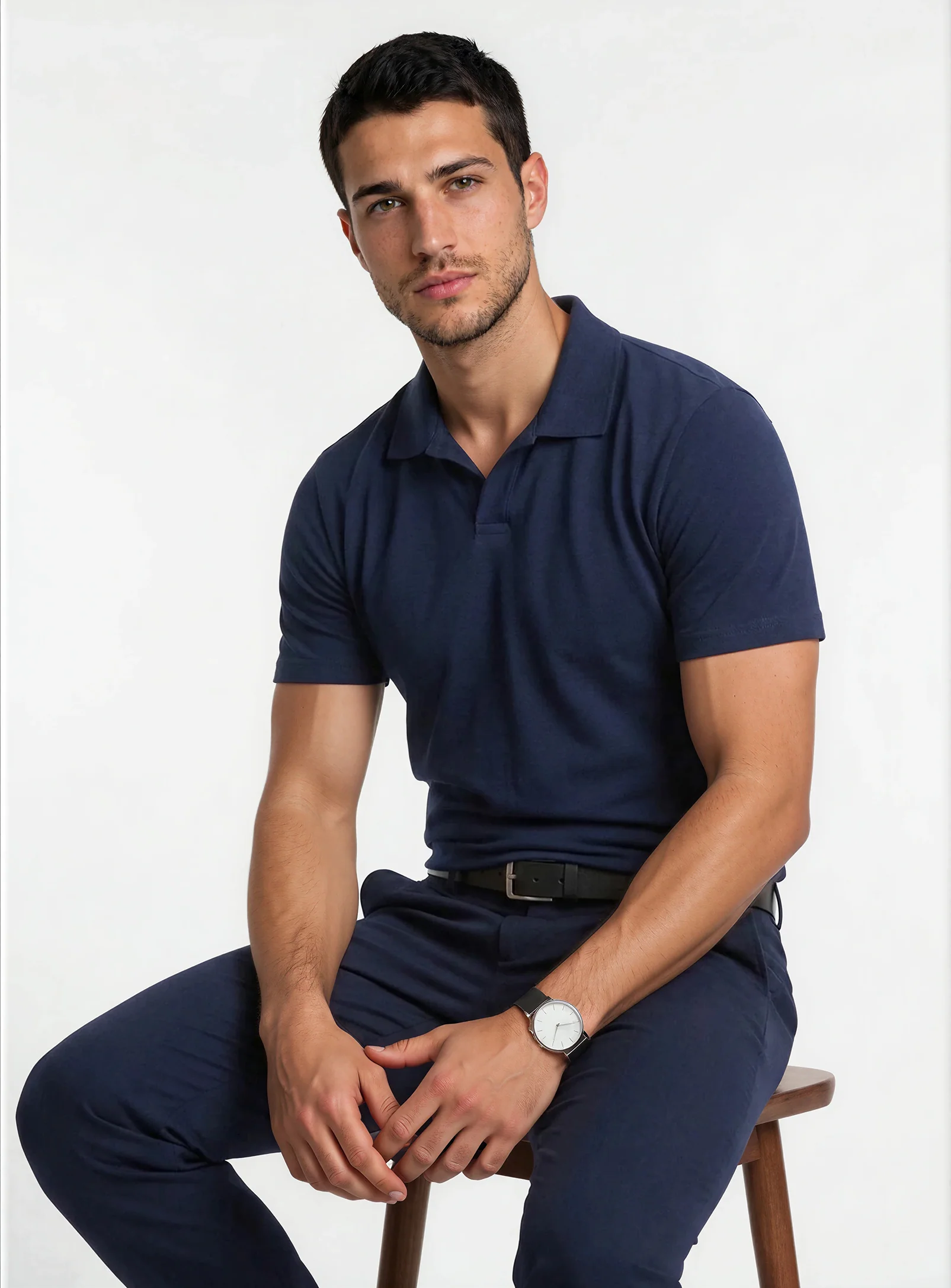 JAXON | Semi-fit stretch Johnny collar Polo || JAXON | T-shirt col Johnny extensible, coupe semi-ajustée - Image 22