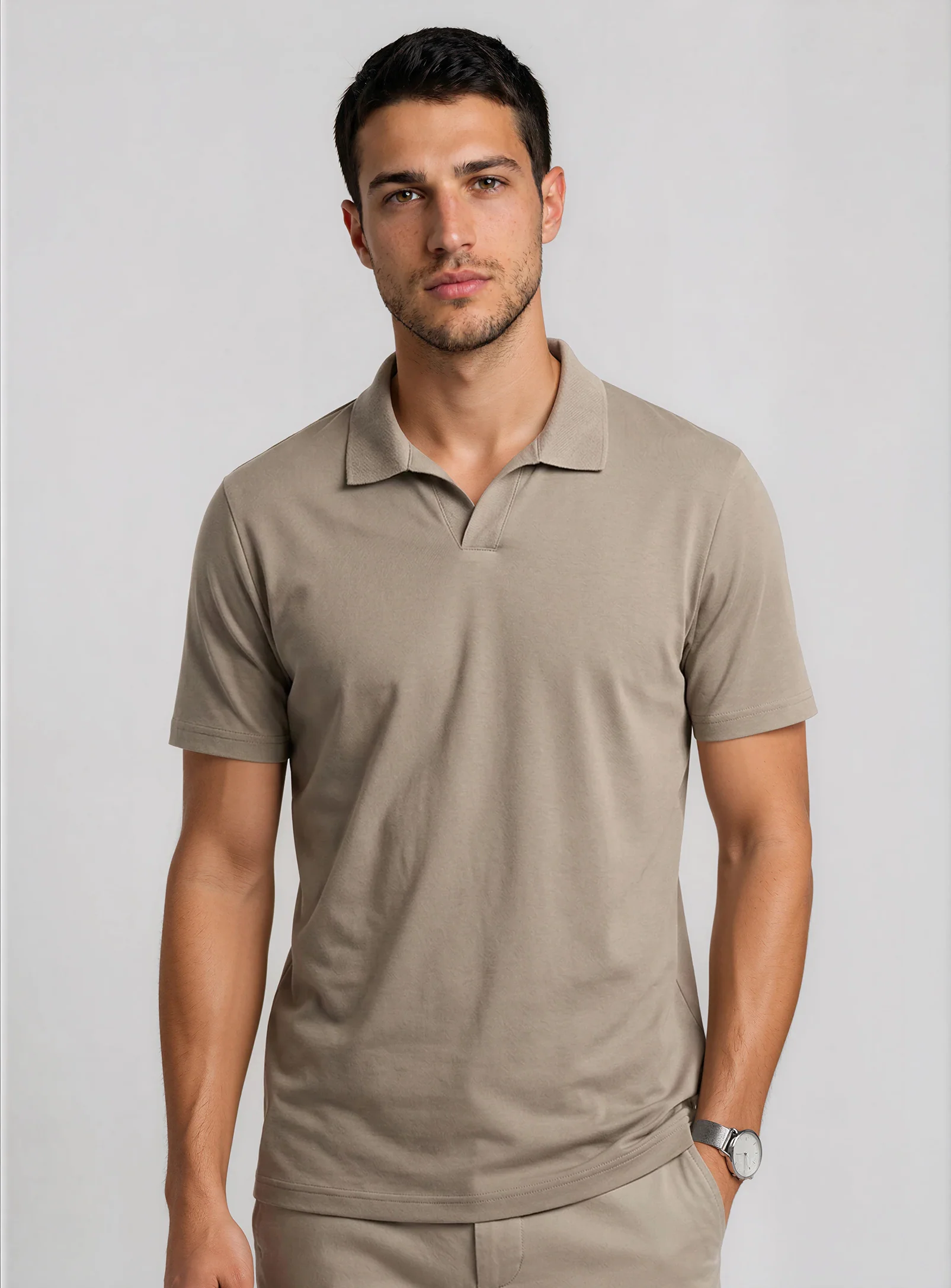 JAXON | Semi-fit stretch Johnny collar Polo || JAXON | T-shirt col Johnny extensible, coupe semi-ajustée - Image 26