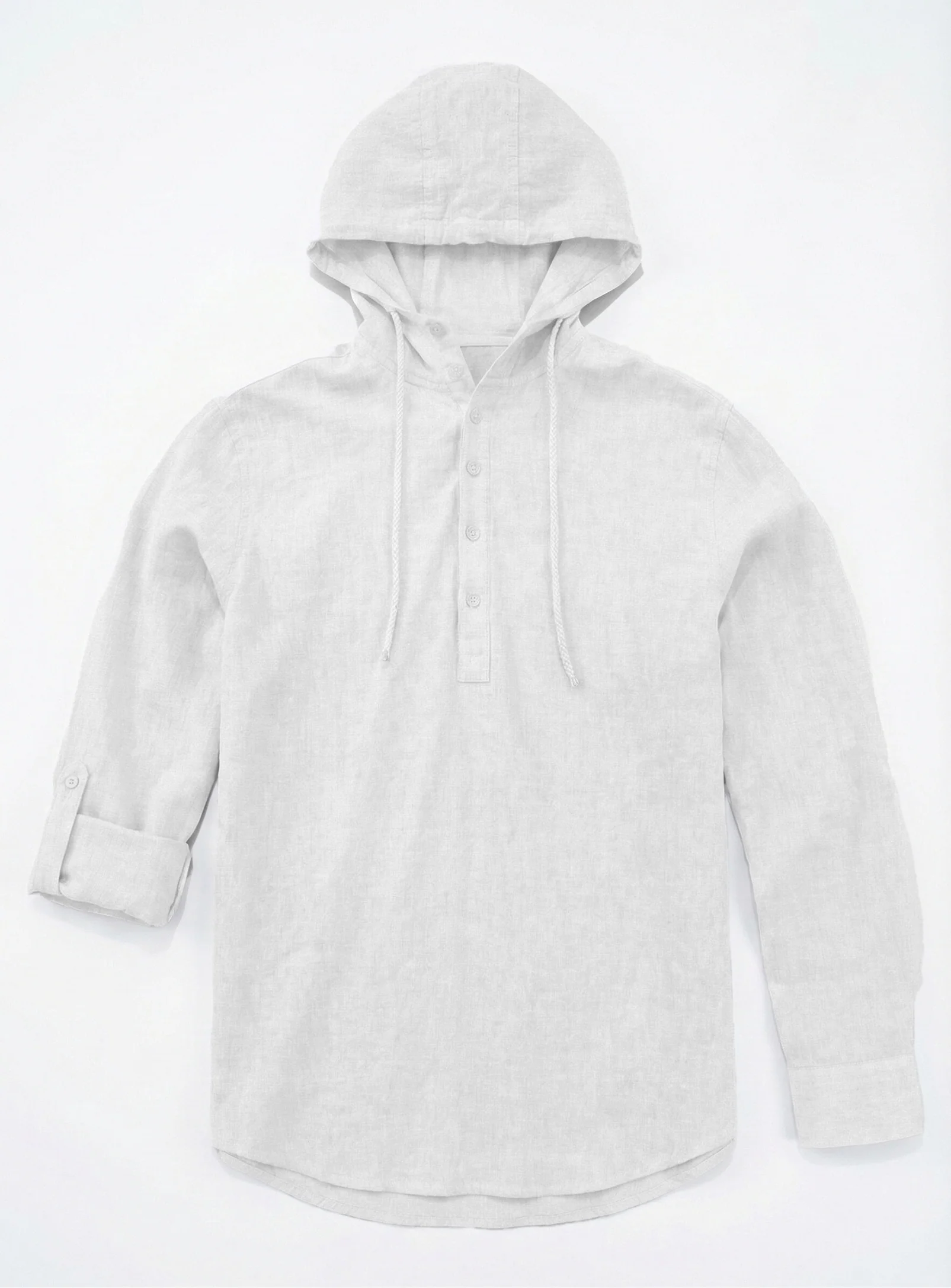 JOEY | Hooded Pop Over Linen Cotton Shirt || JOEY | Chemise À Capuche En Lin Et Coton - Image 7