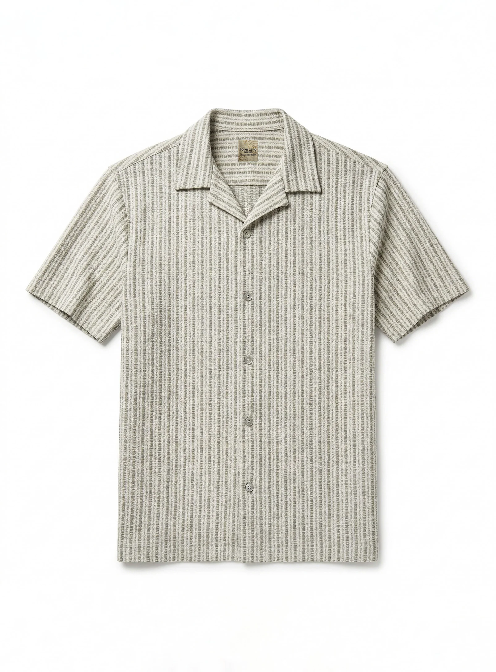 KAYN | Textured Knit Cuban Collar Shirt || KAYN | Chemise en maille texturée à col cubain - Image 3