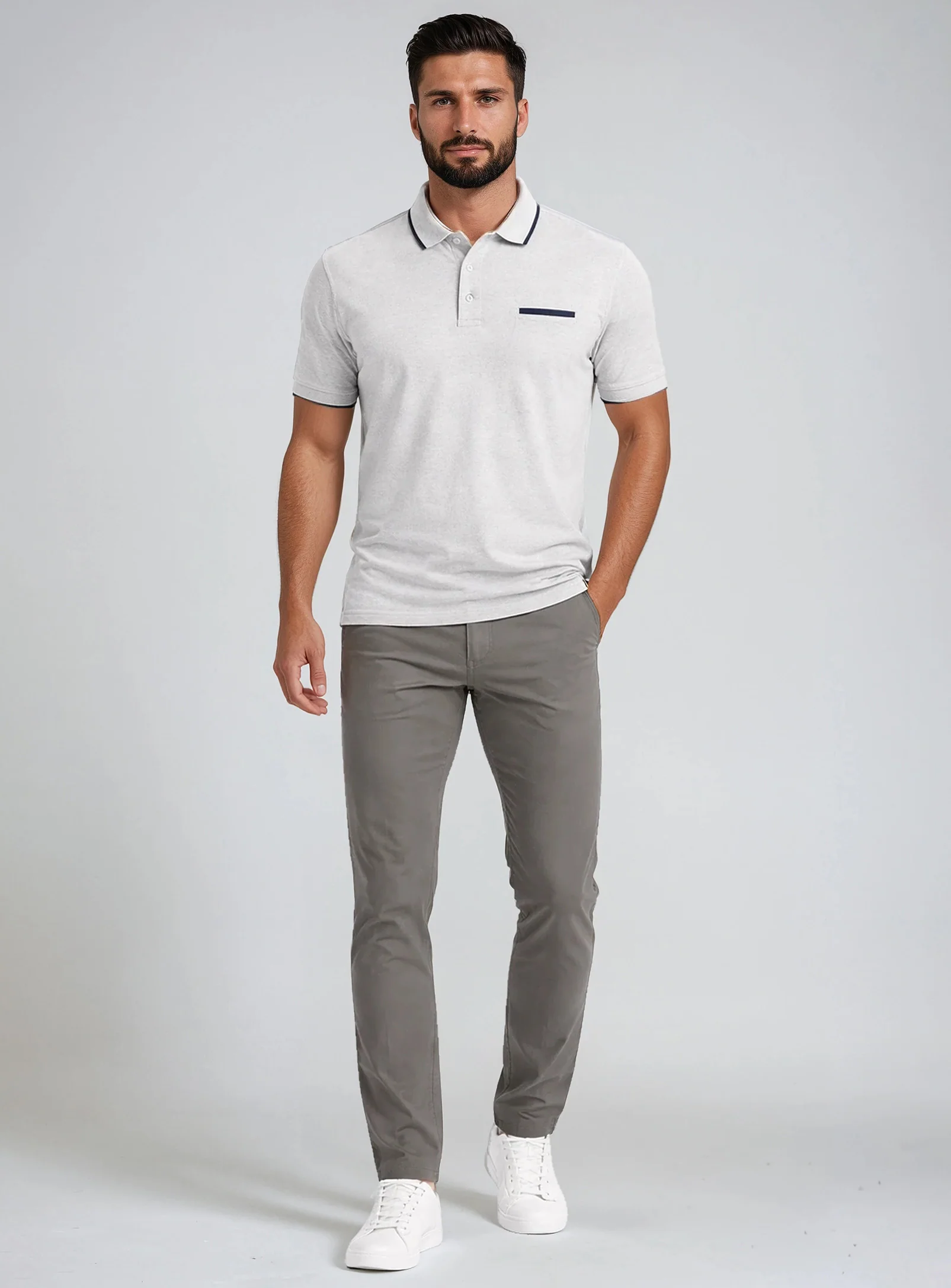 KREG | Pique Polo Two Tone With Chest Pocket || KREG | Polo En Piqué Deux Tons Avec Poche Poitrine - Image 17