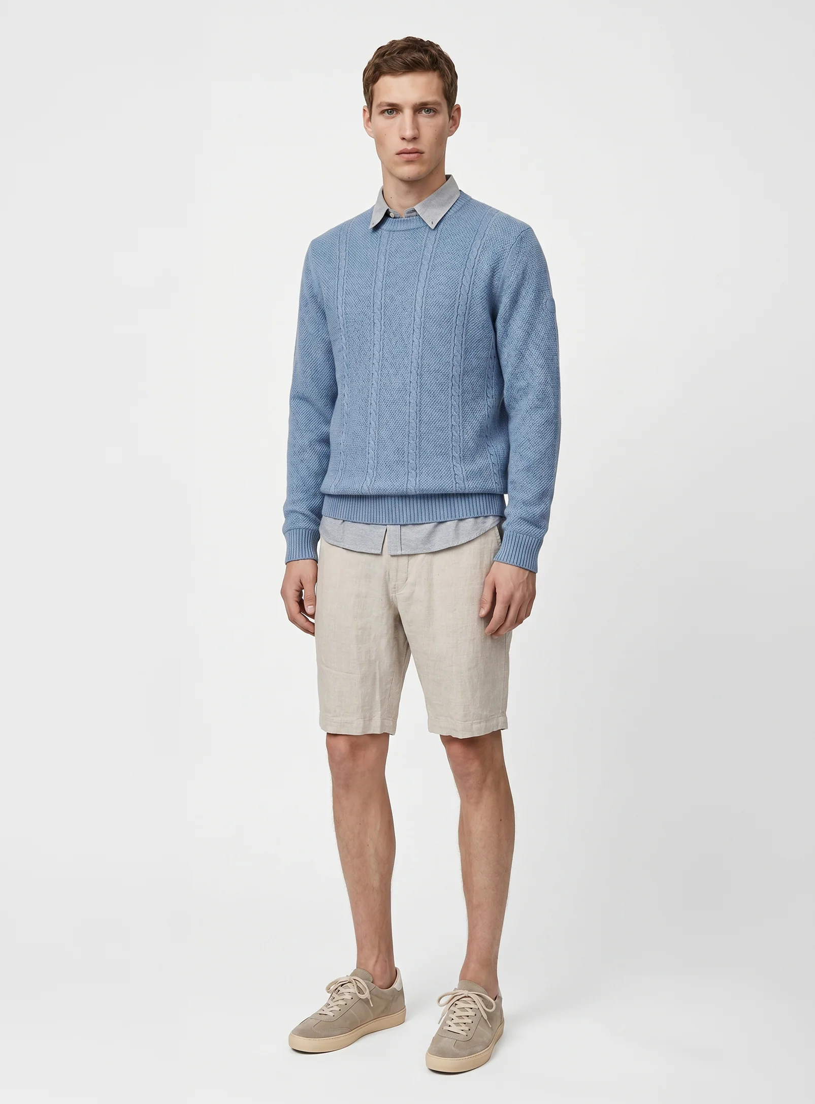 LIAM | Linen Flat Front Shorts with 9" Inseam|| LIAM | Short en lin à devant plat avec entrejambe de 9 po - Image 21