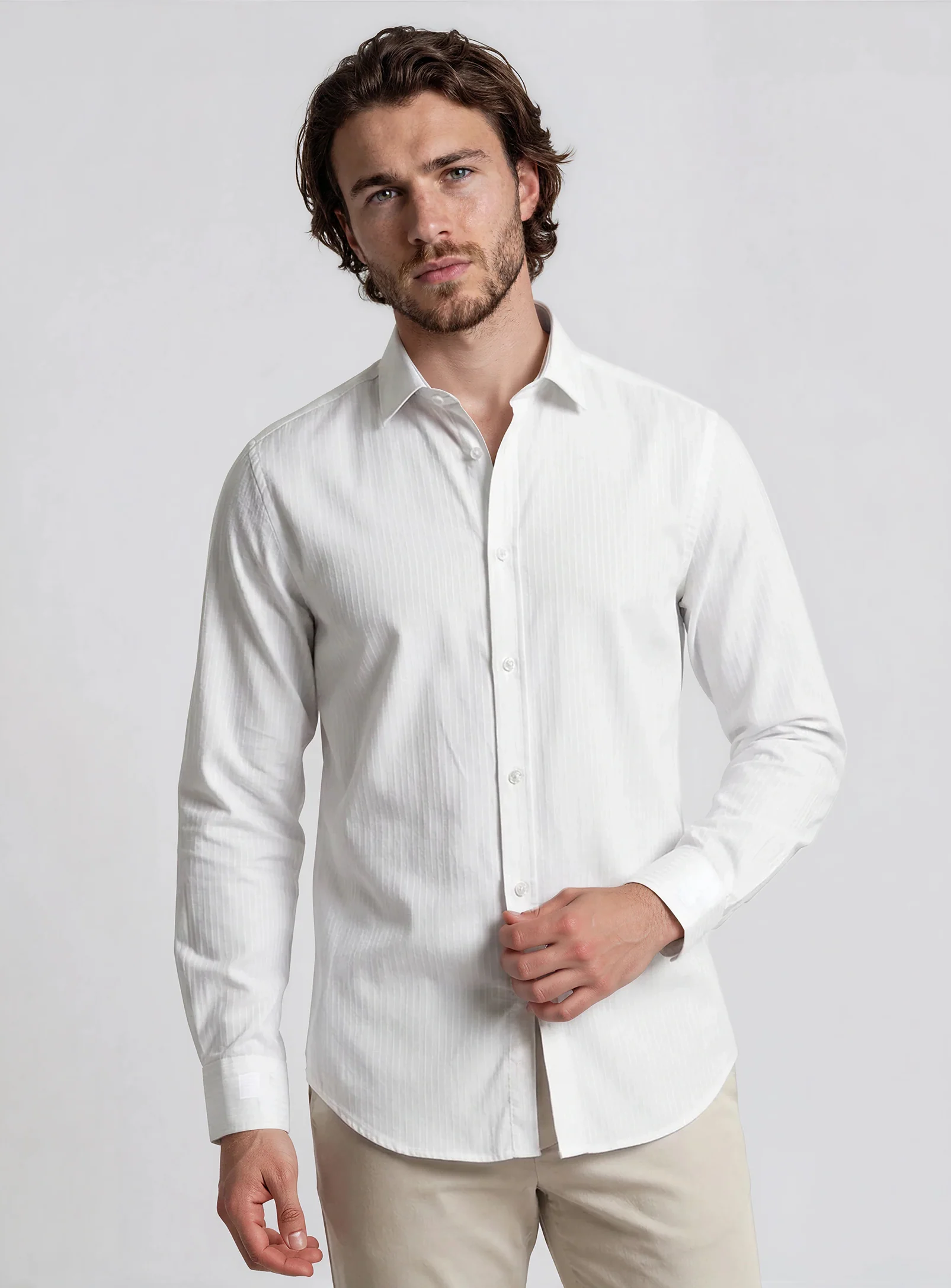 LONZO | Luxury Tone on Tone Dobby Texture Shirt || LONZO | Chemise Texturée Dobby Ton sur Ton - Image 4