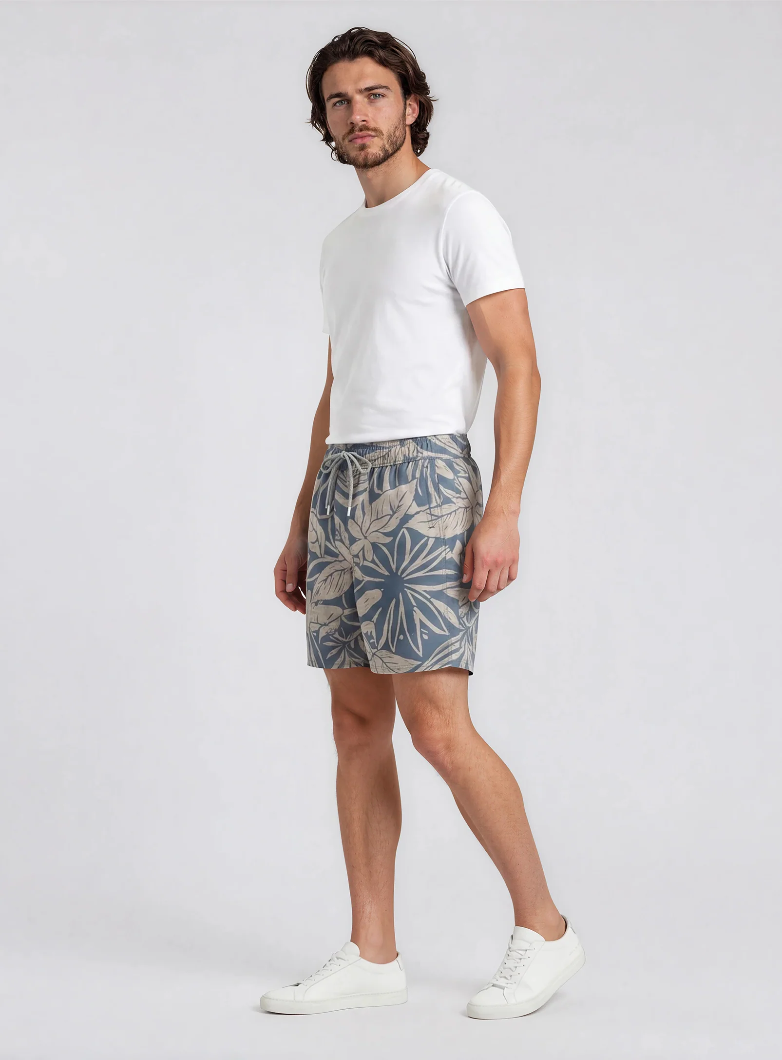 MARLOW | Tropical Leaf Swim Short || MARLOW | Short De Bain Imprimé Feuillage Tropical