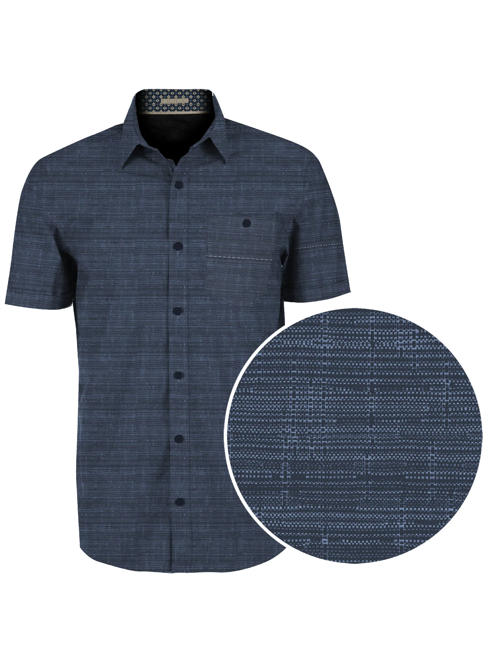 MAXIME | 4 -Way Stretch Textured Print Short-Sleeve || MAXIME | Chemise à manches courtes extensible à imprimé texturé - Image 11