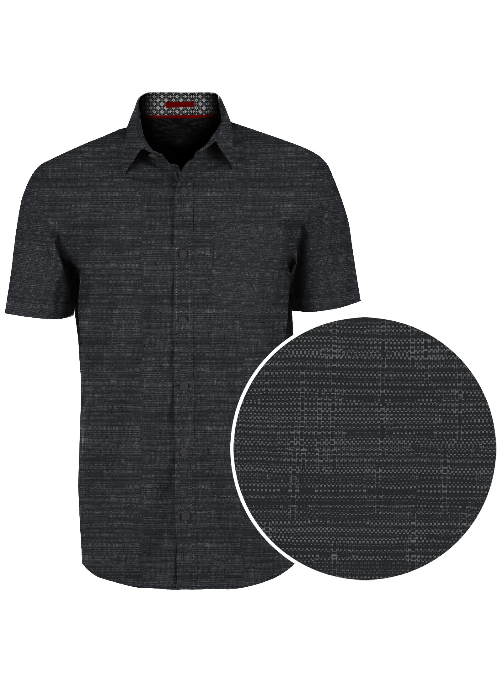 MAXIME | 4 -Way Stretch Textured Print Short-Sleeve || MAXIME | Chemise à manches courtes extensible à imprimé texturé - Image 3