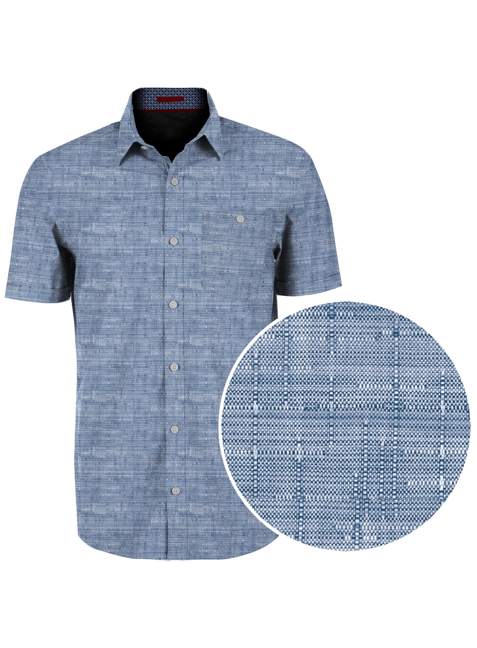 MAXIME | 4 -Way Stretch Textured Print Short-Sleeve || MAXIME | Chemise à manches courtes extensible à imprimé texturé - Image 9
