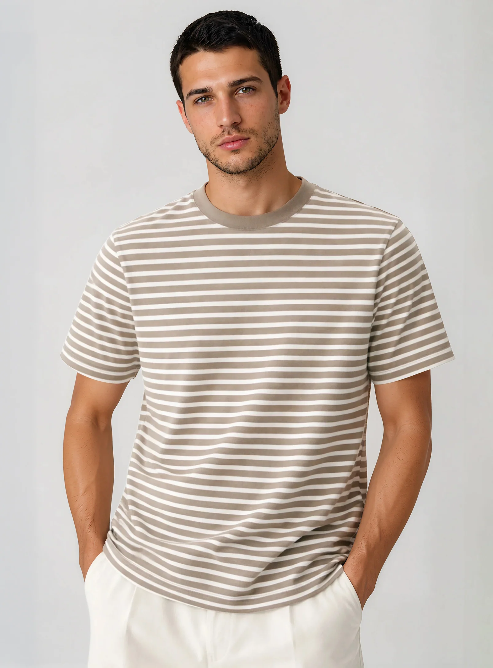 MICAL | Semi Fit Striped Crewneck T-Shirt || MICAL | T-Shirt Crewneck Rayé Semi-Fit - Image 4