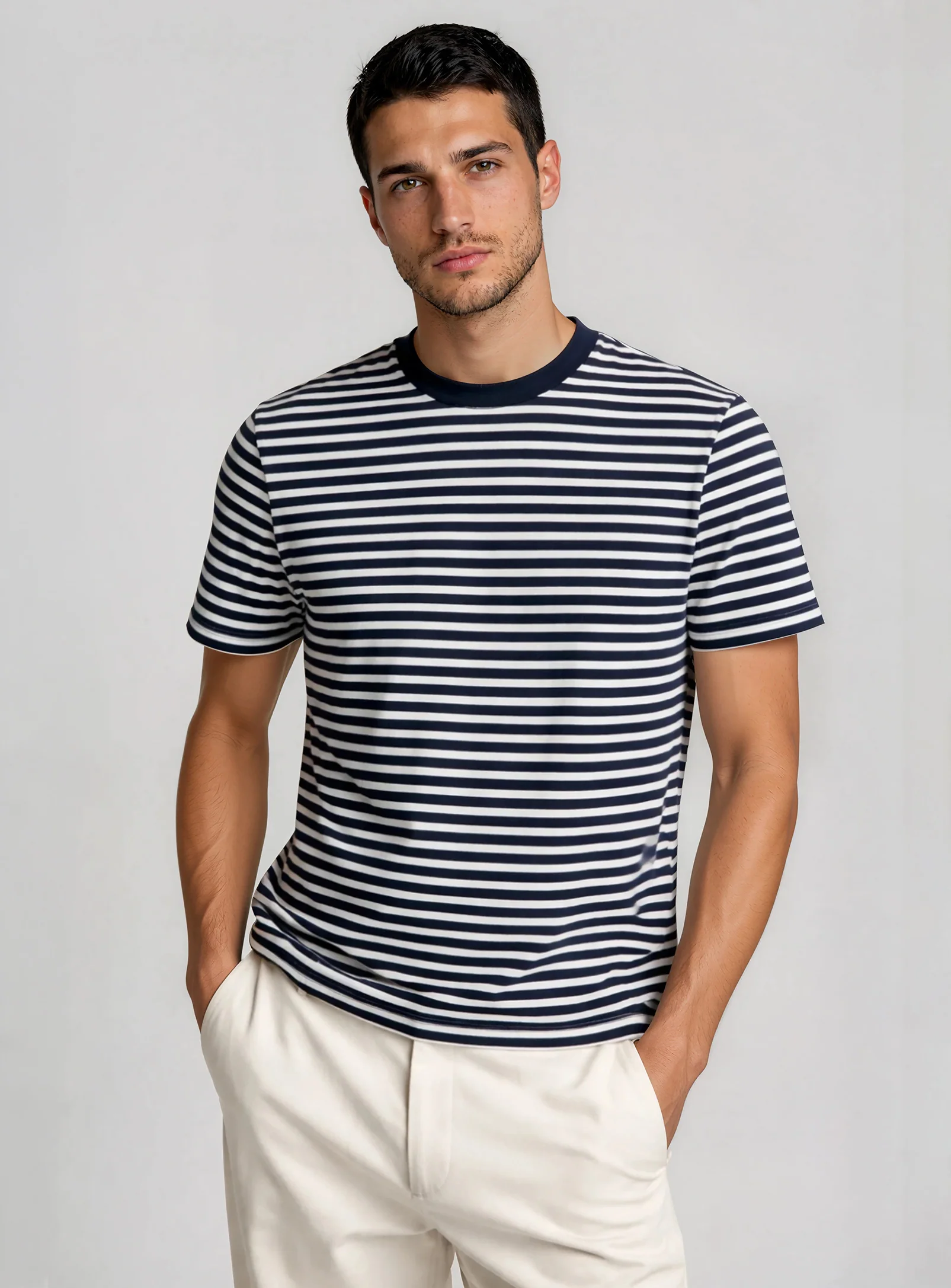 MICAL | Semi Fit Striped Crewneck T-Shirt || MICAL | T-Shirt Crewneck Rayé Semi-Fit - Image 7