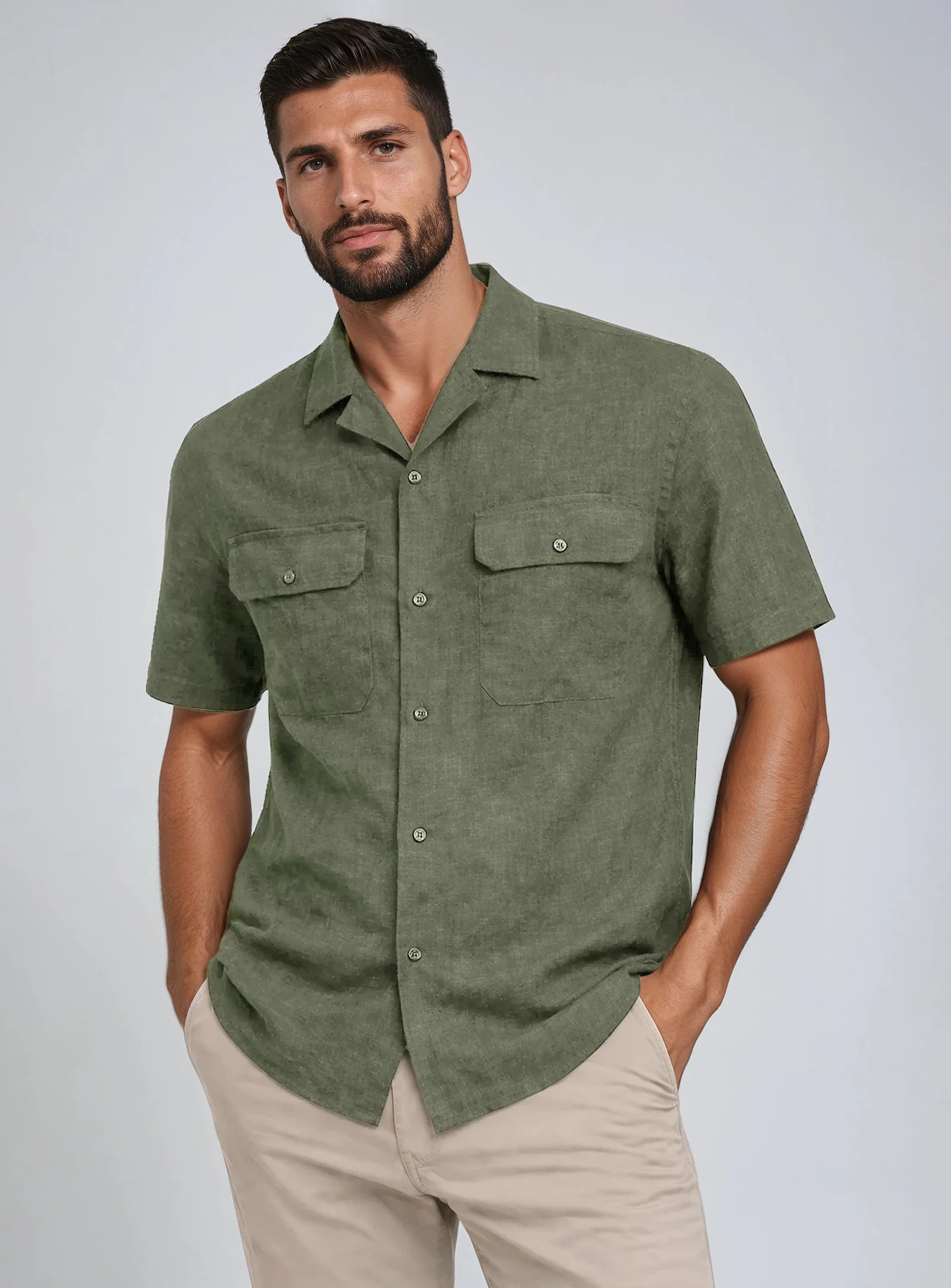 MORG | Linen Tuck-Out Short-Sleeve Shirt || MORG | Chemise À Manches Courtes En Lin Avec Effet Rentré - Image 11