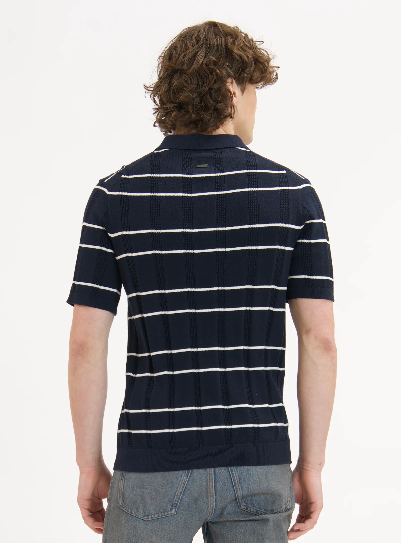 REMO | Horizontal Stripe Knit Polo|| REMO | Polo En Maille À Rayures Horizontales - Image 4