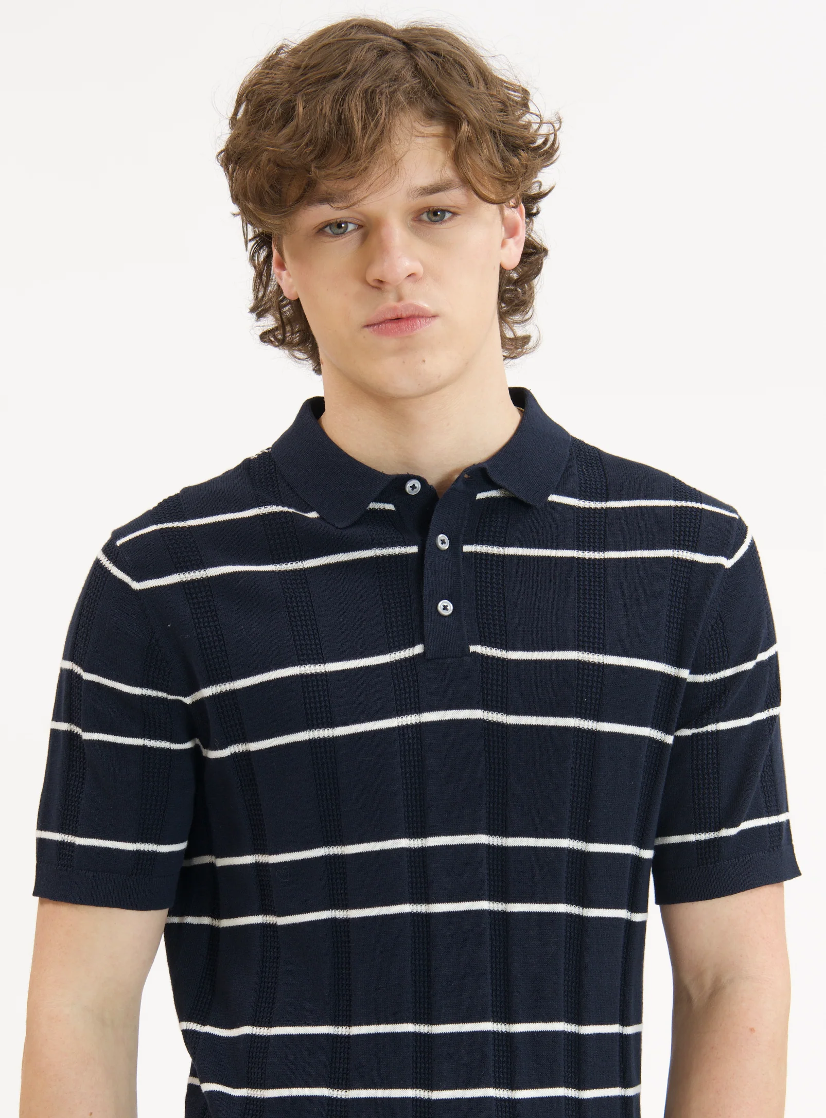 REMO | Horizontal Stripe Knit Polo|| REMO | Polo En Maille À Rayures Horizontales - Image 6