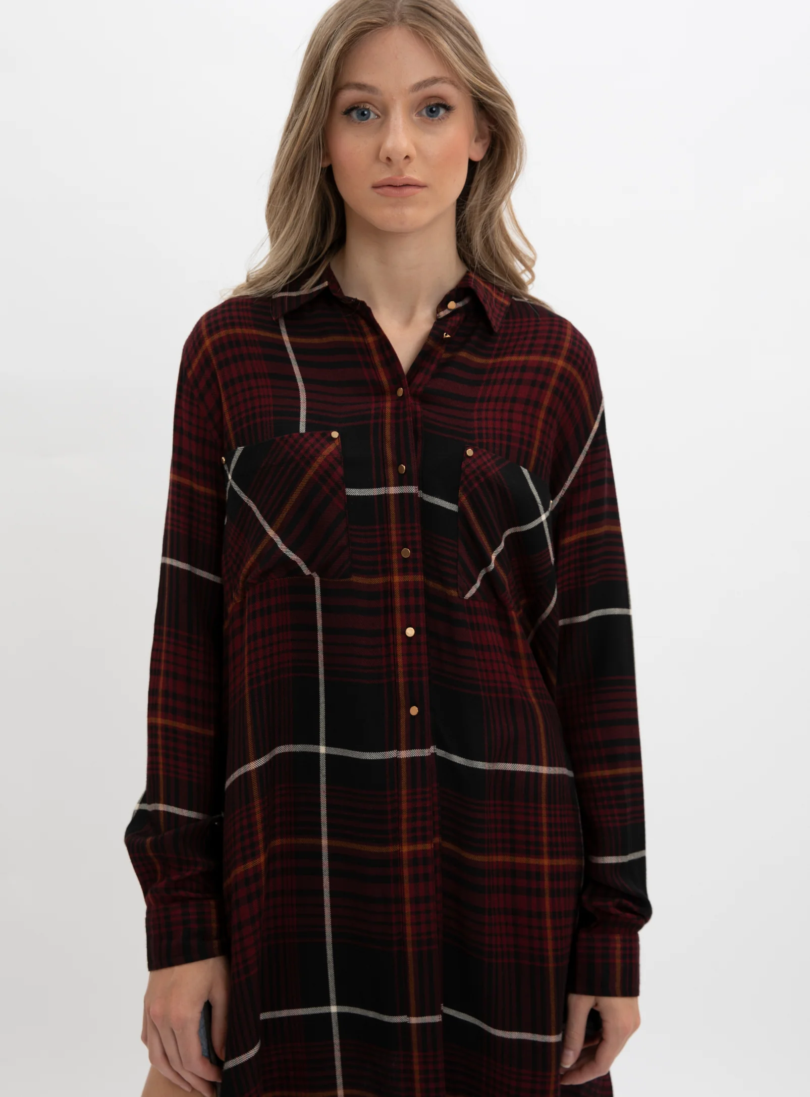 SAMMY | Long  asymetric plaid shirt || SAMMY | Longue chemise a carreau asymetrique - Image 6