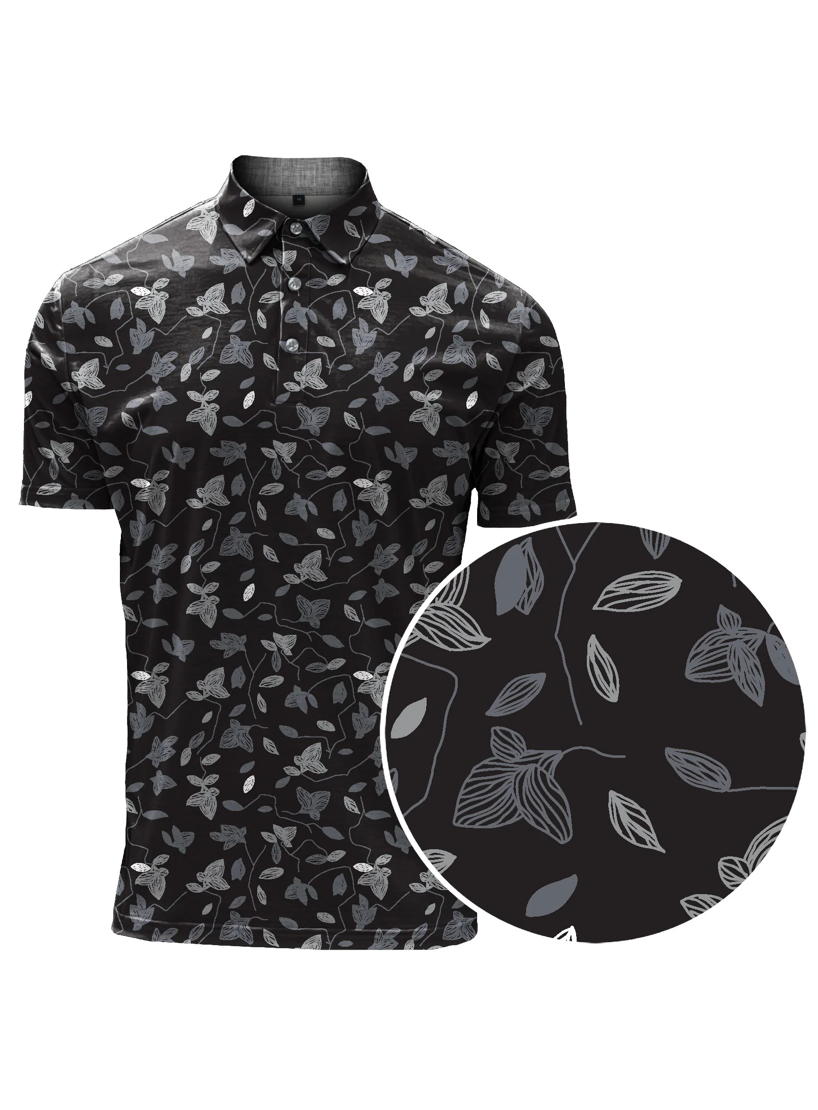 ADRIAN | Semi-fit fine jersey polo with all-over floral paisley print || ADRIAN | Polo semi-ajusté en jersey fin imprimé floral paisley - Image 3
