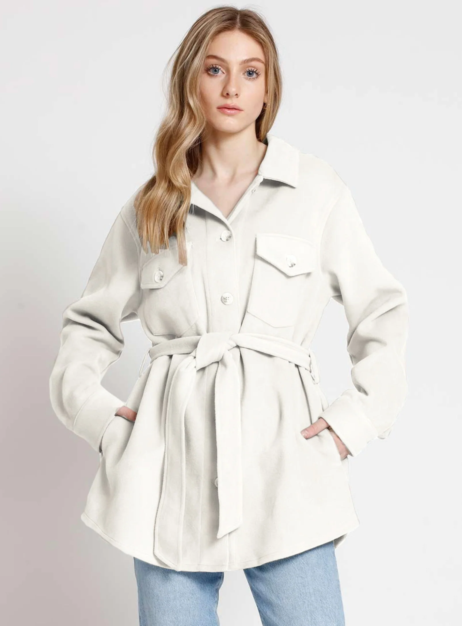 EMILY | Belted Shacket || EMILY | Surchemise Avec Ceinture - Image 3