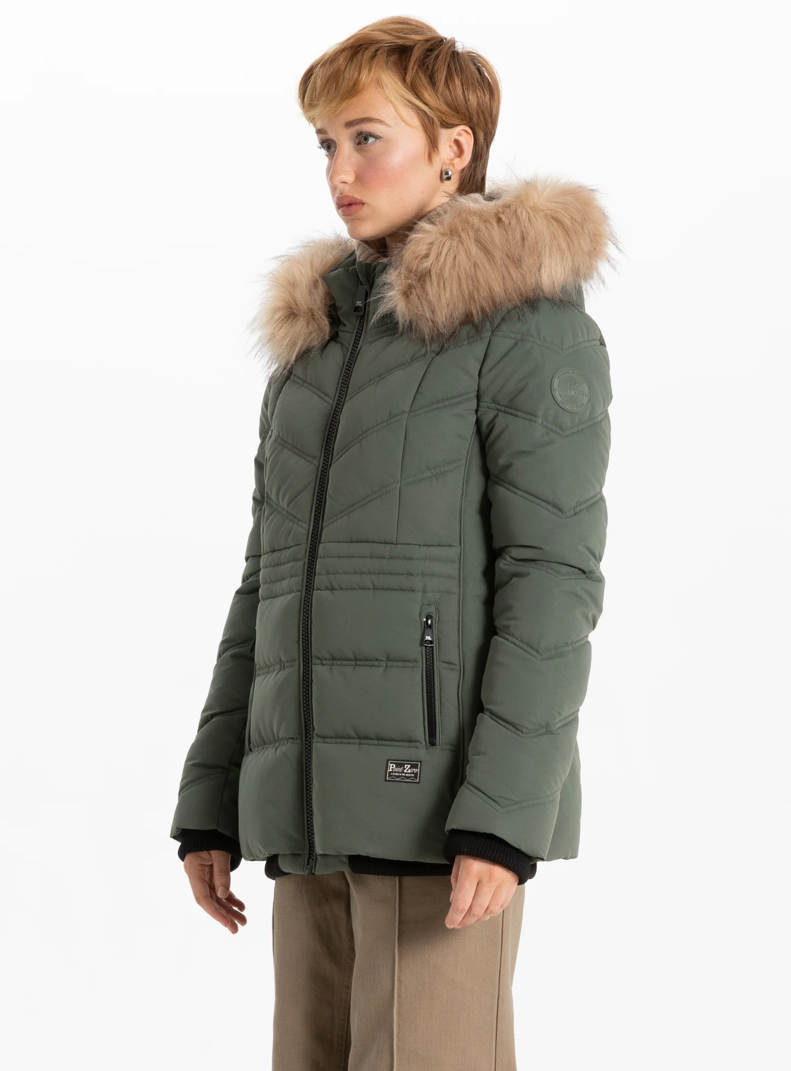 STELLINA | Chevron Quilting Bomber || STELLINA | Bomber avec bordure en fourrure - Image 3