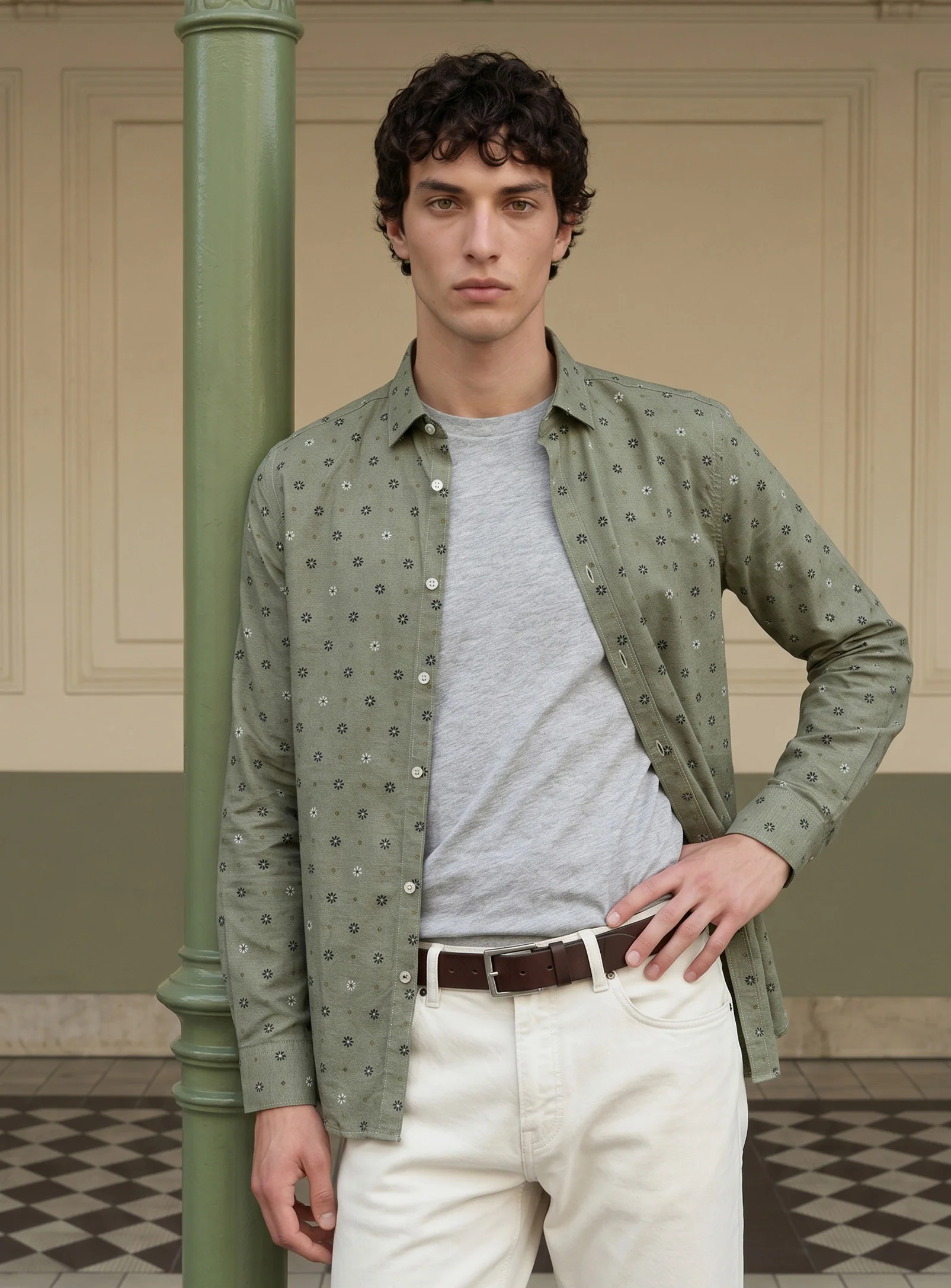SALVATORE | Fine-Bloom Cotton Hybrid Shirt || SALVATORE | Chemise hybride en coton Ă fleurs fines - Image 3