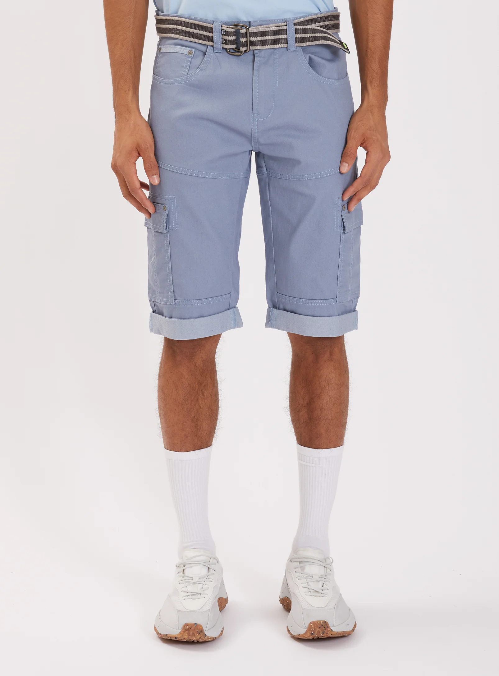 TOLGA | 2-TONE STRETCH DENIM CAPRI WITH BELT || TOLGA | CAPRI EN DENIM STRETCH 2 TONS AVEC CEINTURE - Image 16