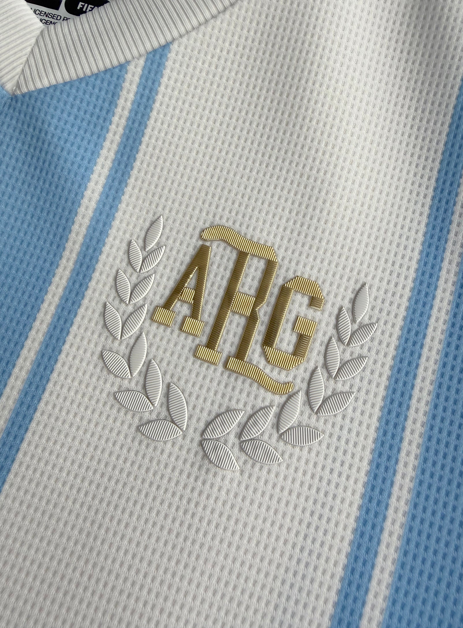 Waffle Effect Kids Argentina Jersey || Maillot Argentine en Jersey Gaufré Enfant - Image 5