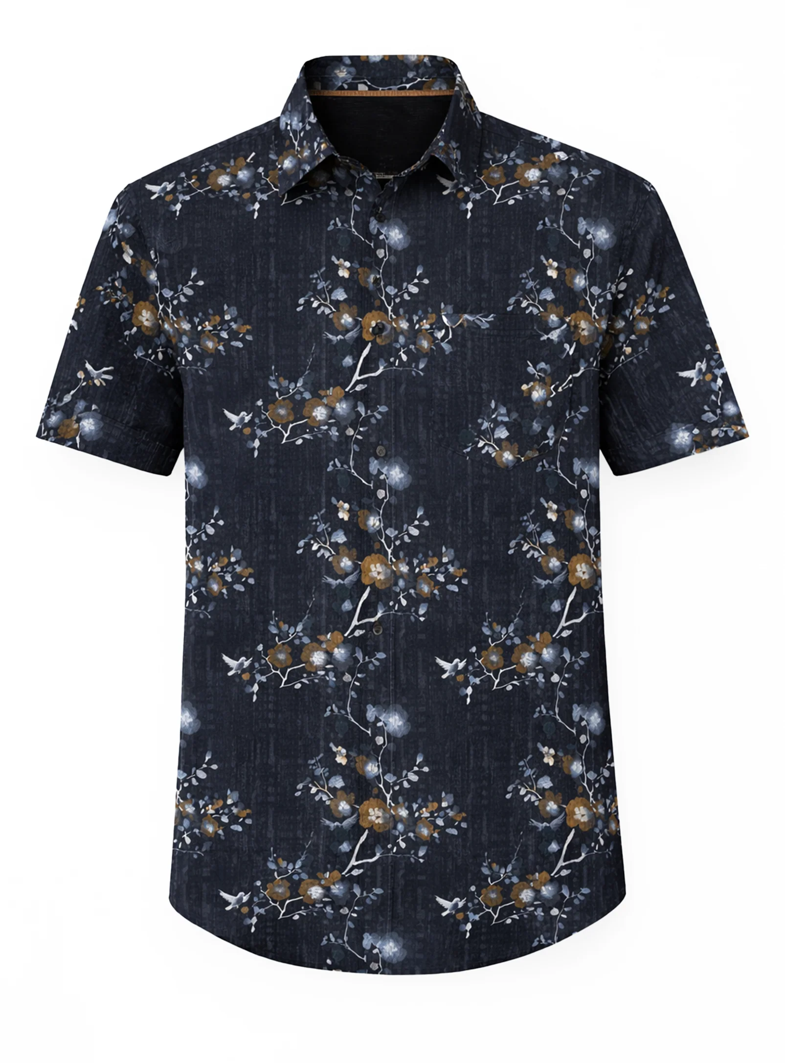 WAGNER | 4 Way Stretch Chest Pocket Shirt With Sakura Print || WAGNER | Chemise Extensible 4 Directions avec Poche Poitrine et Imprimé Sakura - Image 5