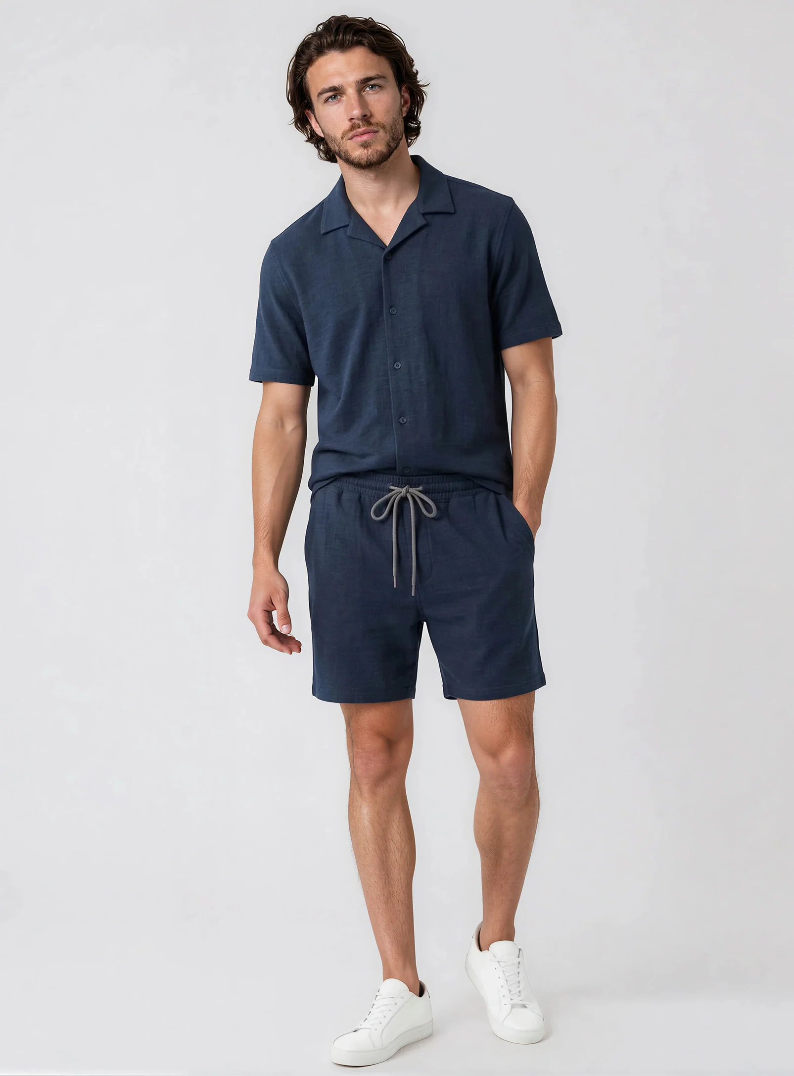 ZANE | Knit Textured Walking Shorts || ZANE | Short de Marche en Tricot Texturé - Image 7